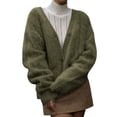 thumbnail image 1 of Yokua Fuzzy Cardigan Sweaters for Women V Neck Button Down Fluffy Knit Sweater Long Sleeve Cardigan Sweater Coat, 1 of 9