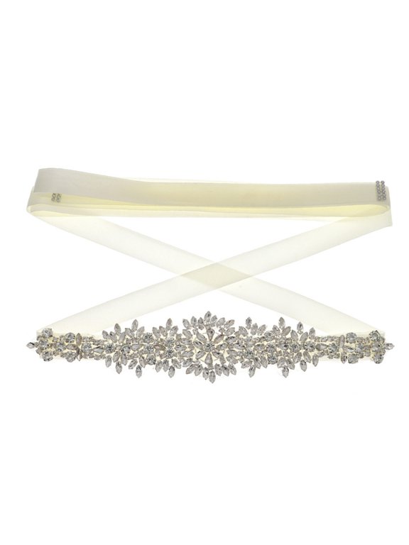Glittering Bridal Belt Crystal Rhinestones Sash Belt for Wedding Evening Gowns