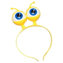 Yokua Glowing Eyeball Hair Hoop Flashing LED Light Up Headband Alien for Head Boppers