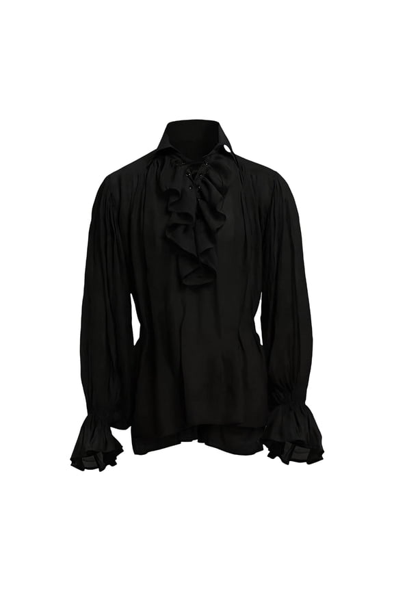 Gothic Steampunks Blouse Vikingly Medieval Long Sleeve Autumn Shirt for Men