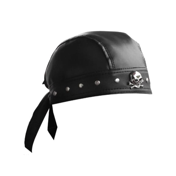 Yokua Handmade Rivet Studded Durag Elegant Skull Beanies Cabbie Pirate Hat