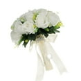 thumbnail image 1 of Yokua Handmade Silk Flower Bouquet Exquisite Wedding Bouquet Romantics Bouquet, 1 of 9