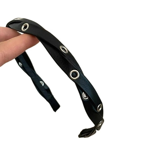 Yokua Harajuku Twisted Leather Headbands Woman Yoga Makeup Stretch PU Headband