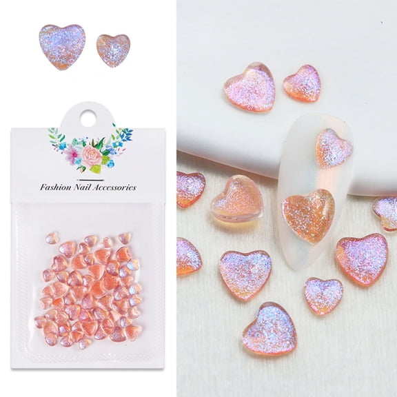 Yokua Heart Nail Rhinestones Gems Art Diamante Fashion Glitter Nail Jewels Stones