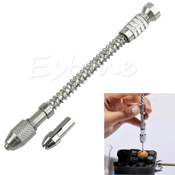 Yokua Hot Mini Pin Vise Wood Spiral Hand Push Drill Chuck Micro Twist Bit Jewelry Tool