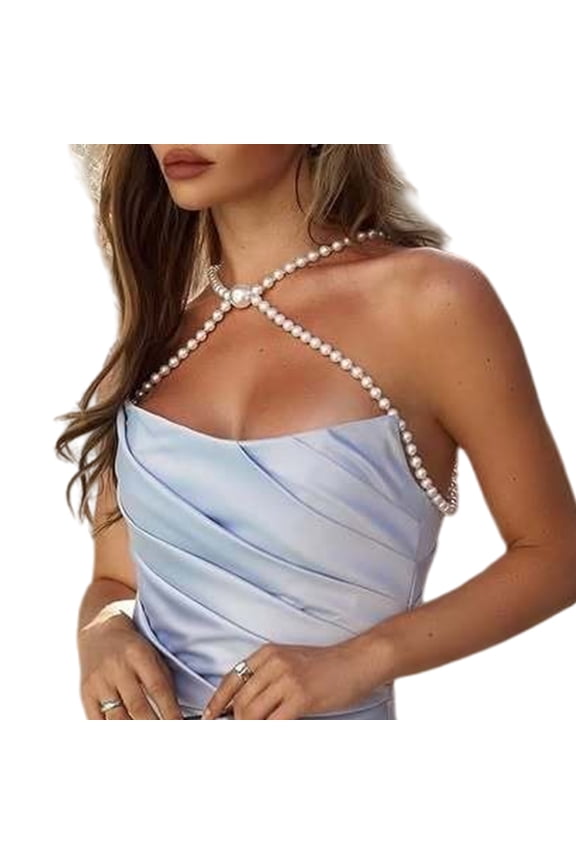 Imitation Pearls Body Chain Necklace For Bikini Beach Summer Accessories