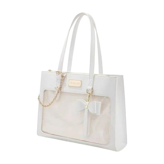 Yokua Japanese School Girl Clear Itabag Campus Cute Bowknot Large Shoulder Handbag