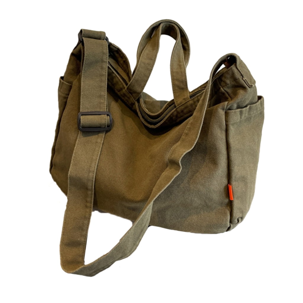 Yokua Japanese Style Canvas Shoulder Bag Crossbody Bags Satchel for Women and Men