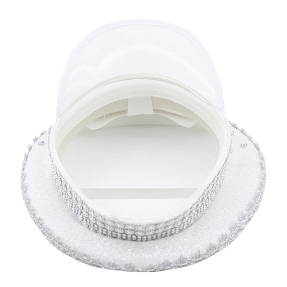 Yokua Jeweled Hat White Crystal Heavy Pearls Captain Hat for Bachelorette Party