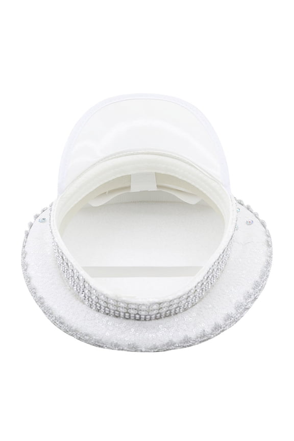 Jeweled Hat White Crystal Heavy Pearls Captain Hat for Bachelorette Party