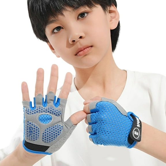 Yokua Kids Outdoor Sport Gloves Half Finger Gloves with Protective Palms For Cycling
