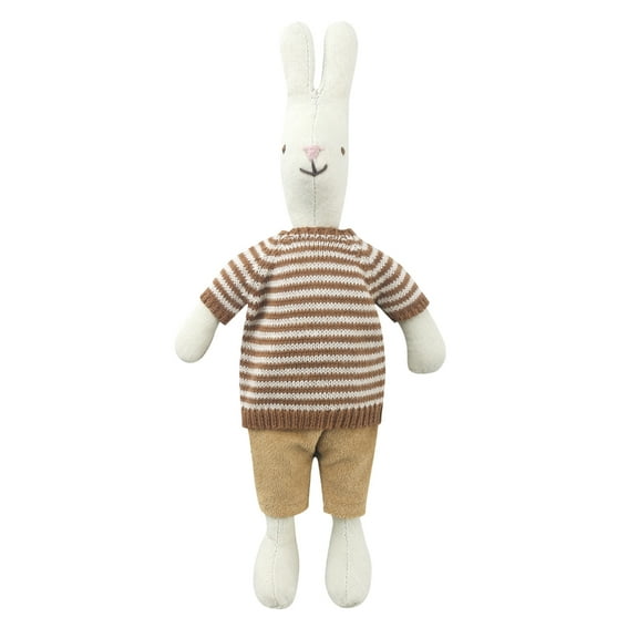Yokua Knit Stripe Sweater Plush Rabbit Doll Kid Stuffed Toy for Toddler Accompany Toy