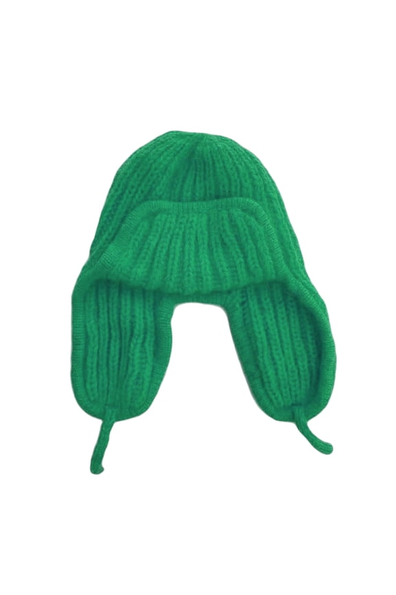 Knitted Trapper Hat Russian Bomber Hat Earflap Ear Protection Hat Beanie