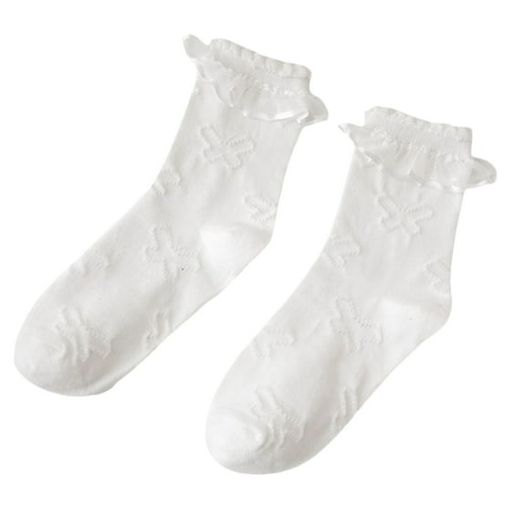 Yokua Lace Ruffle Frilly Ankle Socks Fashion Ladies Girl Jk Lace Lace Socks Cute