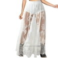 thumbnail image 1 of Yokua Lace Sheer Meshes Maxi Long Skirt for Women Elastic Highs Waist Flowys Skirt, 1 of 1