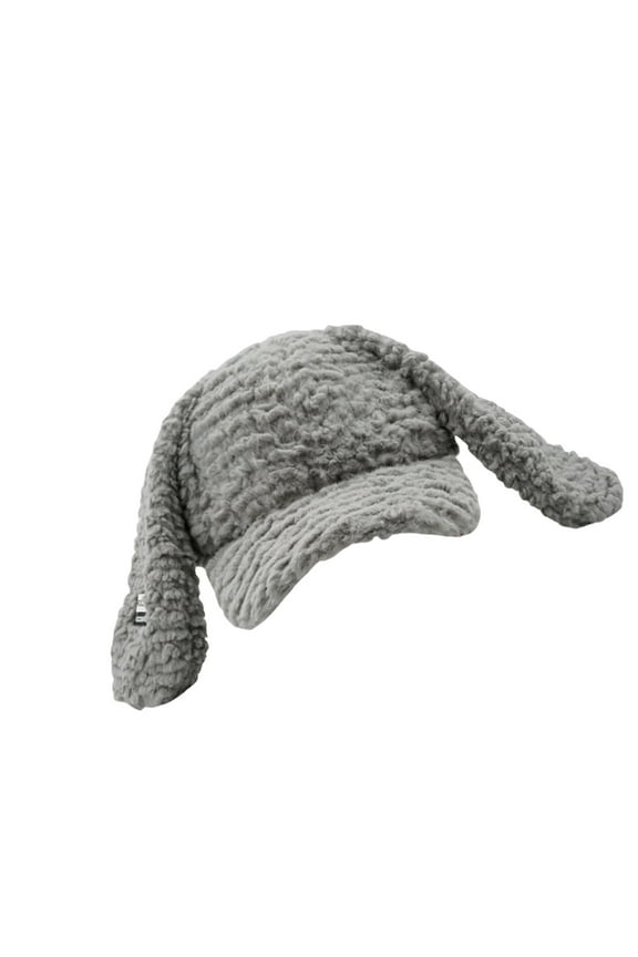 Lovely Rabbit Ears Plush Hat Outdoor Hiking Warm Baseball Hat Winter Sport Hat