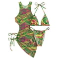 thumbnail image 1 of Yokua Marble Print Triangle Bathing Suits for Women 3 Pieces Swimsuit with Cover Up, 1 of 18