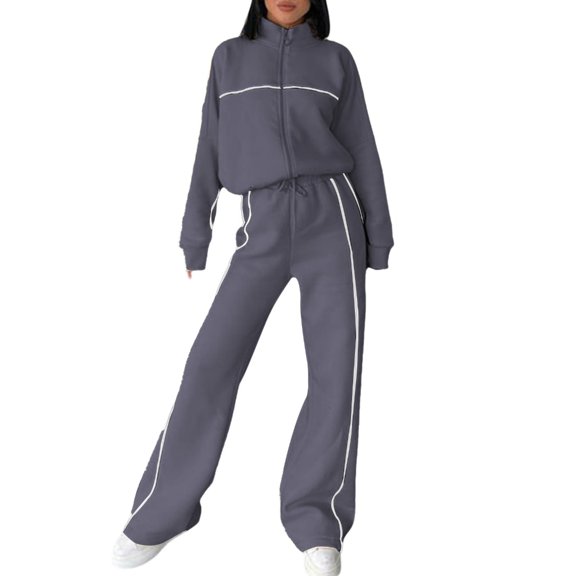 Yokua Matching Sweat Sets for Women Casual Zip Up Jacket Sweatshirt and Sweatpants Set Soft Cozy Matching Athleisure Sets
