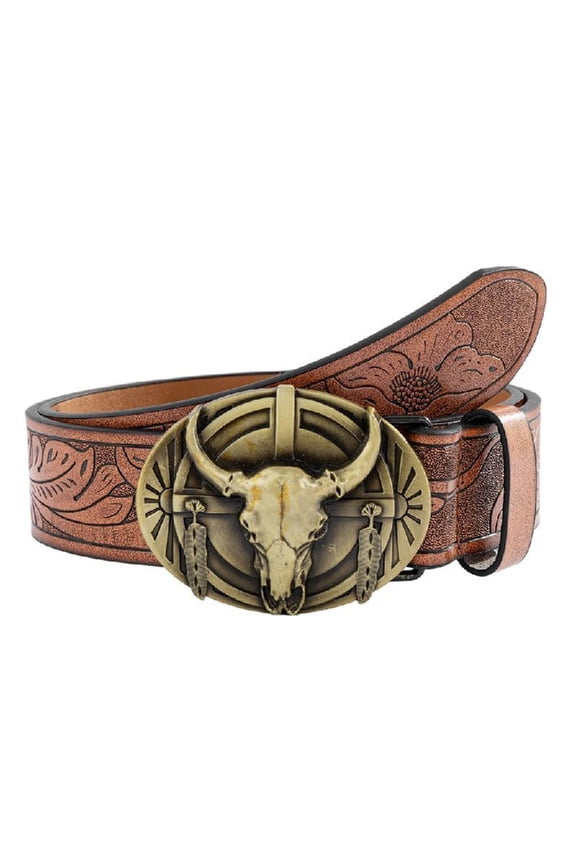 Men Belt Cool TexasBull Buckle Pants Belt Male Belt Vintage Western Waist Strap