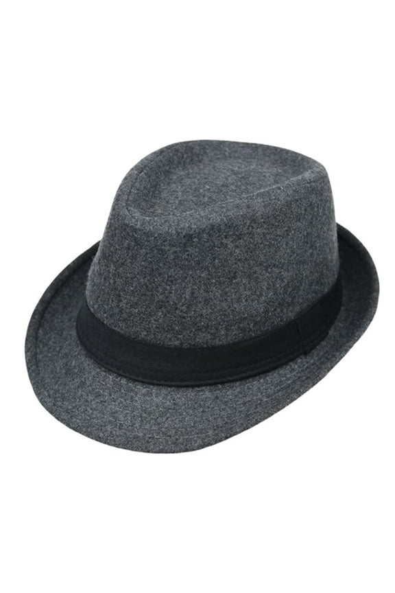 Men Women Unisex Vintage Wide Brim Fedora Hats Flat Top Solid Color Curved Trim