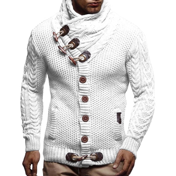 Yokua Men's Knitted Turtleneck Winter Cardigan Sweaters for Men