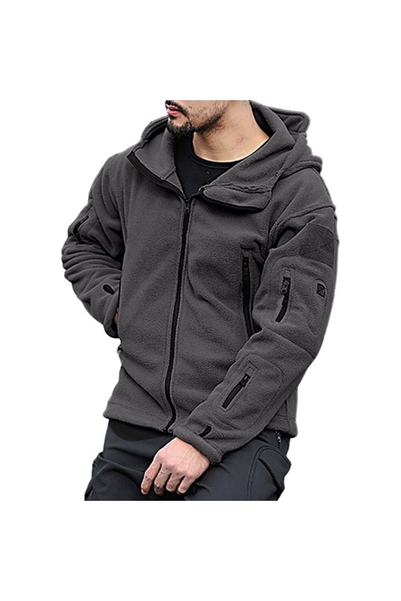 Men's Military Sport Warm Fleece Hooded Outdoor Adventure Jacket Coats