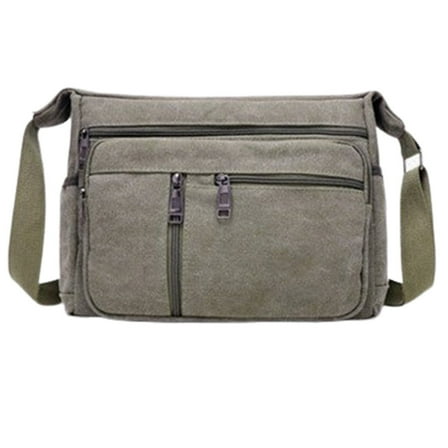 Yokua Men's Retro Canvas Shoulder Bag Multi Pockets Casual Crossbody Messenger Bag