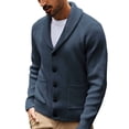 thumbnail image 1 of Yokua Men's Shawl Collar Cardigan Knitted Textured Sweater Button-Up Cardigan, 1 of 8
