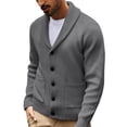 thumbnail image 1 of Yokua Men's Shawl Collar Cardigan Knitted Textured Sweater Button-Up Cardigan, 1 of 8