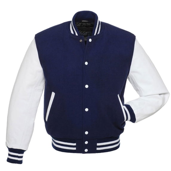 Yokua Men’s Varsity Baseball Letterman Wool Body Genuine Leather Sleeves Bomber American Style Varsity