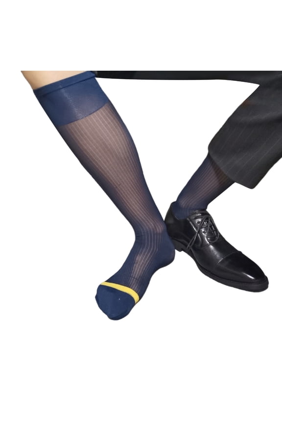 Mens Business Soft Nylon Sheer Dress Socks Summer Thin See Through Stockings