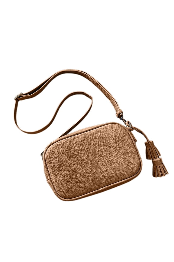 Modern Crossbody Bag with Fringe Detail PU Shoulder Purse for Fashionistas