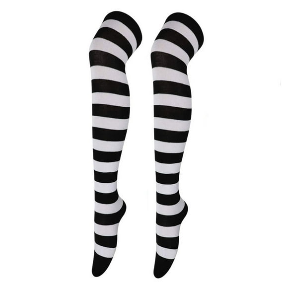 Yokua Multicolor Striped Over Knee Thigh High Stockings for Women Girls Leg Warmer
