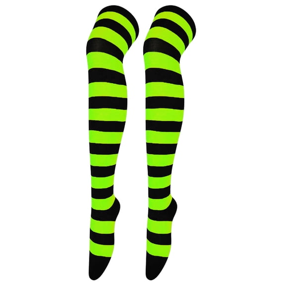 Yokua Multicolor Striped Over Knee Thigh High Stockings for Women Girls Leg Warmer