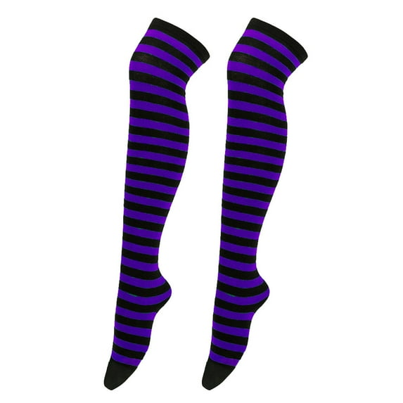 Yokua Multicolor Striped Over Knee Thigh High Stockings for Women Girls Leg Warmer