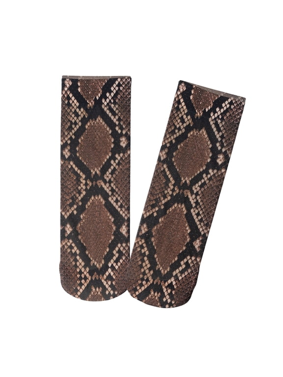 Nylon Snakeskin Leopard Print Ankle Socks for Everyday Wear Women's Silk Socks