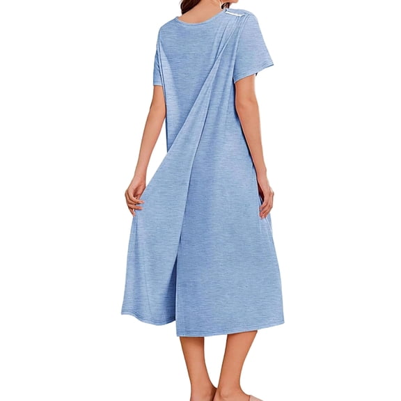 Yokua Patient Gown With Adaptive Design Overlap Open Back Tear Away Hospital Dress