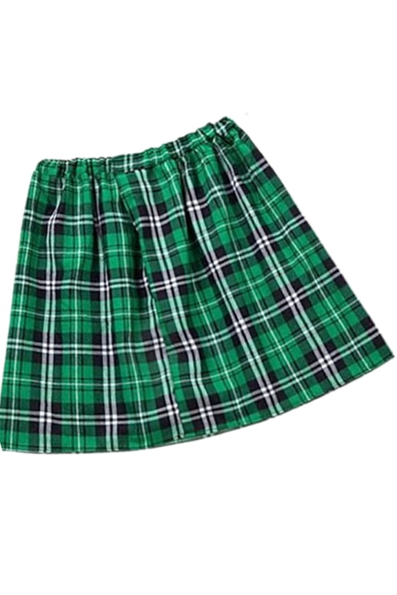 Patrick's Day Green Plaids Kilts Irish Party A Line Skirt for Cultural Event