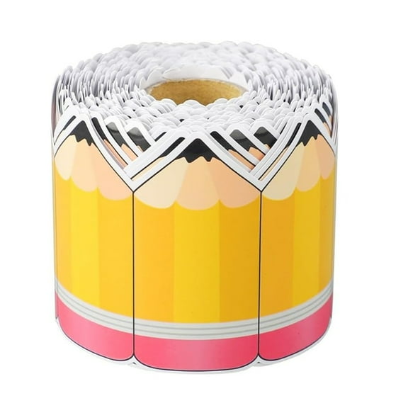 Yokua Pencil Pattern Border Trim Wall Sticker Bulletin Board Border Trim 59ft