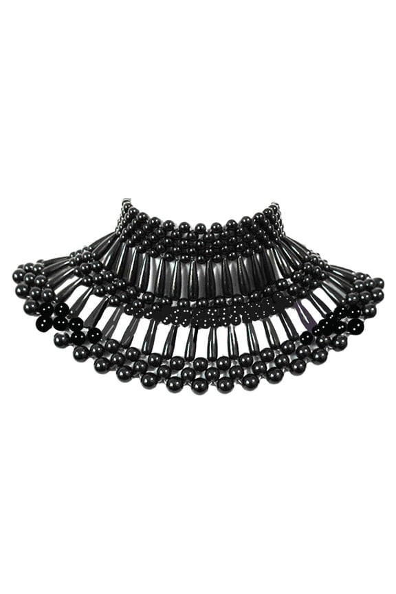Personality Luxurious Jewelry Bib Choker Necklace Handmade Hollow Out Woven Water Drop Pearl Beaded Body Chain Shawl Collar Layered Dress Statement