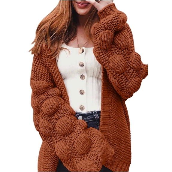 Yokua Plus size women's cardigan sweater autumn thick knitted sweater
