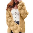 thumbnail image 1 of Yokua Plus size women's cardigan sweater autumn thick knitted sweater, 1 of 7