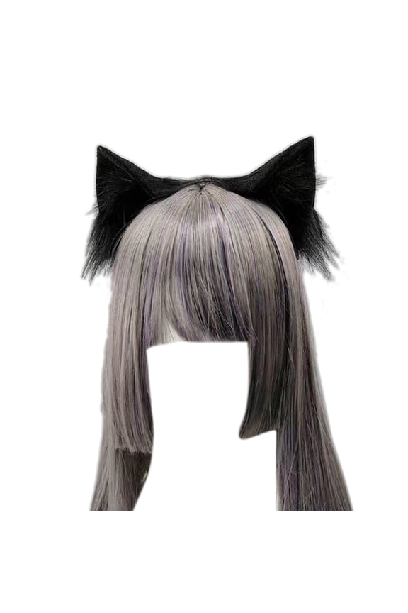 Plush Cat Ear Headband Realistic Faux Furs Hair Hoop for Cosplay Convention