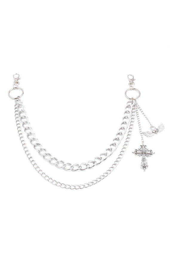 Punk Crossed Pendant Jeans Chain Women Men Decorative Pants Wallet Body Chain