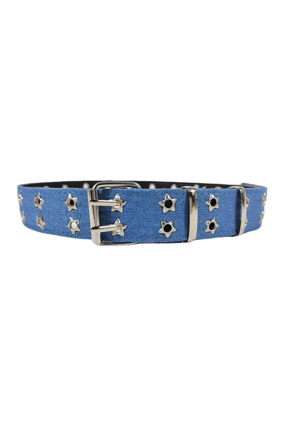 Punk Rock Belt Waistband with Star & Metal Studs Decor Gothic Waist Accessory