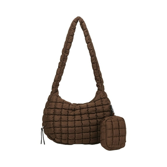Yokua Quilted Puffer Shoulder Bag for Women Large Capacity Crossbody Bag with Purse