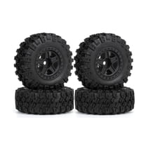 Yokua RC Rims 4pcs 1.0 Inch Beadlock RC Wheel Rim Hub Tire Set for 1:24 RC Crawler