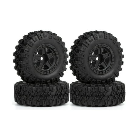 Yokua RC Rims 4pcs 1.0 Inch Beadlock RC Wheel Rim Hub Tire Set for 1:24 RC Crawler