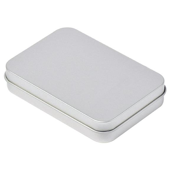 Yokua Rectangle Metal Storage Box Small Metal Storage Box Silver Color Jewelry Keys