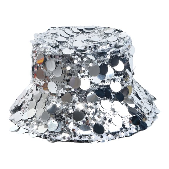 Yokua Reflective Metallic Fisherman Hat Unisex Sun Hat Party Festival Bucket Hat
